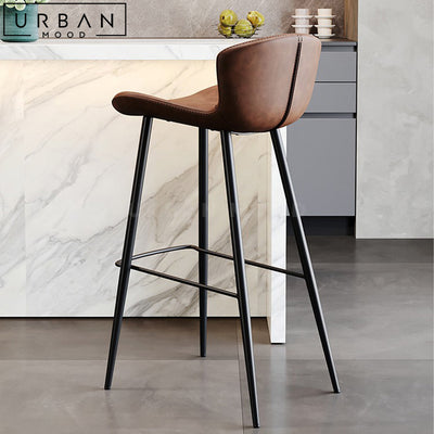 MANUS Modern Leather Bar Stool