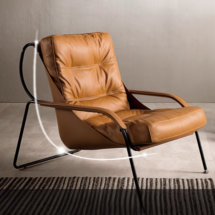 MARBELA Leather Lounge Chair & Ottoman - Urban Mood Singapore