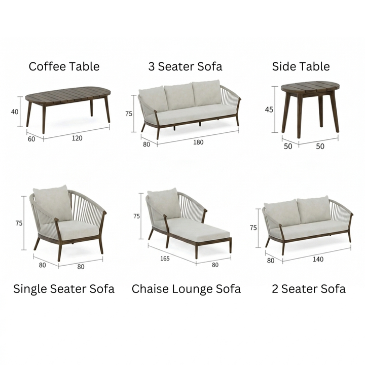 MARCELLA Modern Solid Wood Outdoor Sofa - Urban Mood Singapore