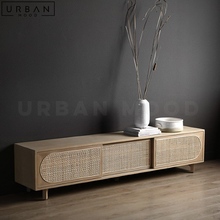 MAGRI Rustic Rattan TV Console