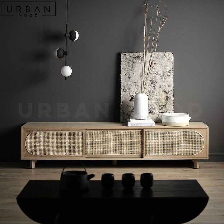 MAGRI Rustic Rattan TV Console