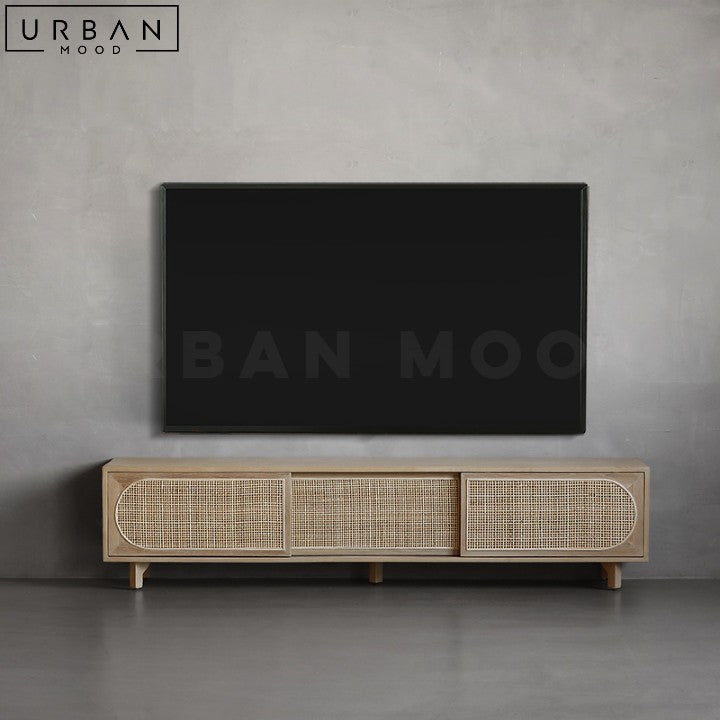 MAGRI Rustic Rattan TV Console