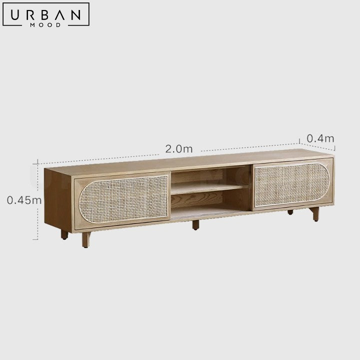 MAGRI Rustic Rattan TV Console