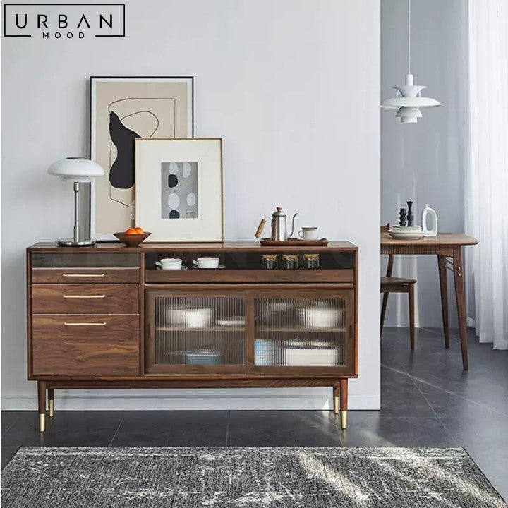 MARILEE Mid-Century Solid Wood Sideboard