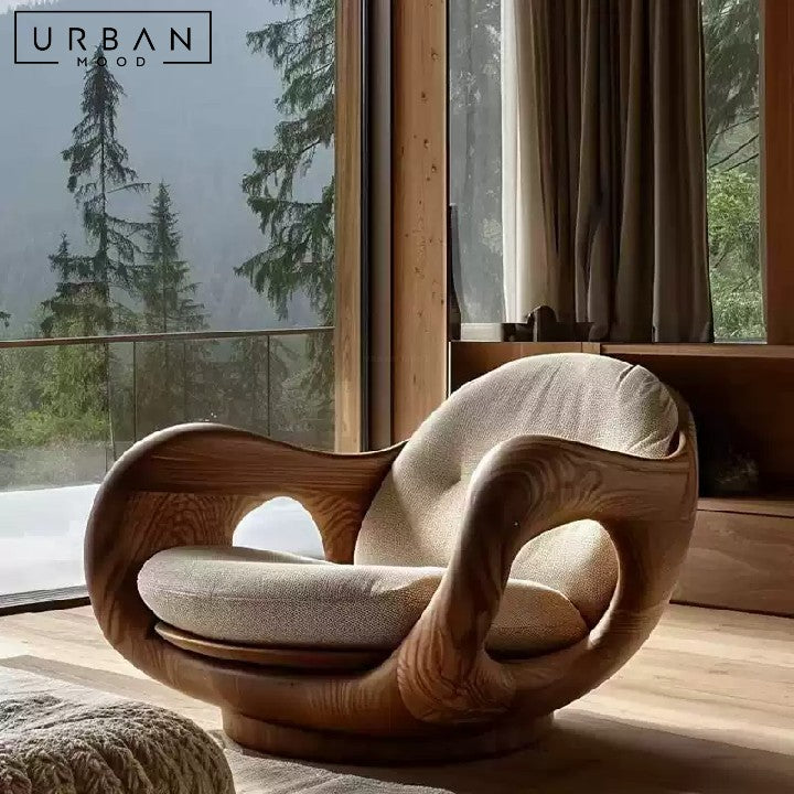 MARINI Modern Solid Wood Lounge Chair