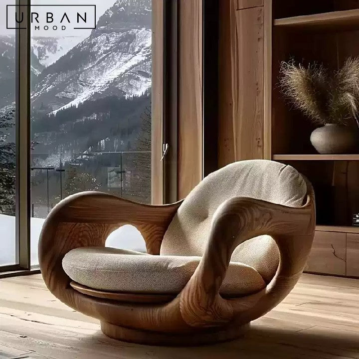 MARINI Modern Solid Wood Lounge Chair