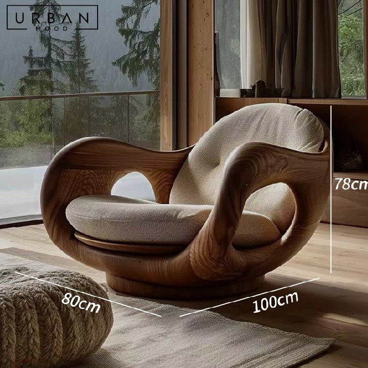 MARINI Modern Solid Wood Lounge Chair