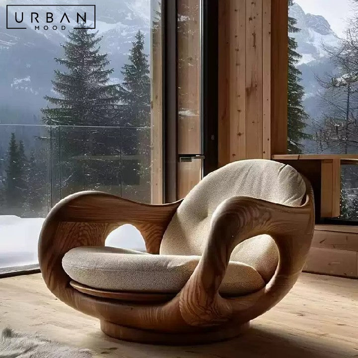 MARINI Modern Solid Wood Lounge Chair