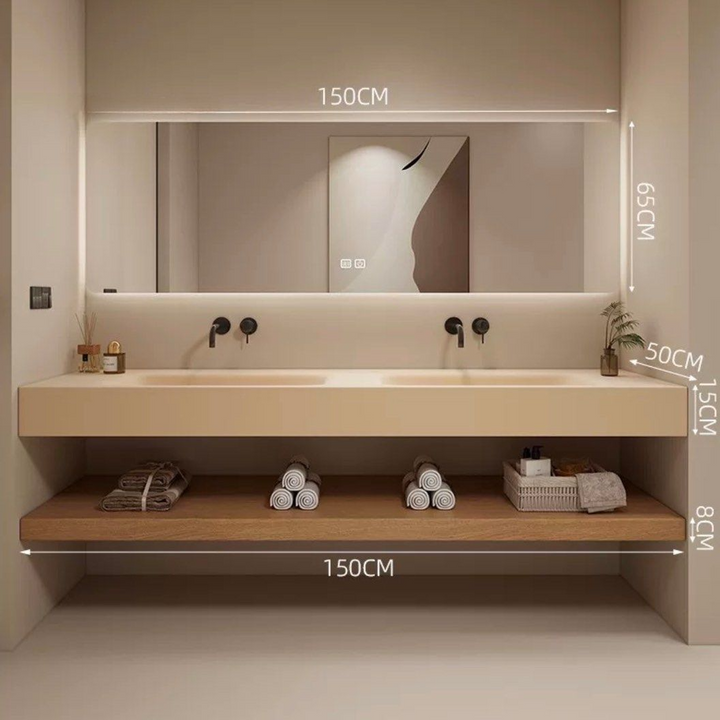 MARVENA Japandi Bathroom Vanity Sink - Urban Mood Singapore