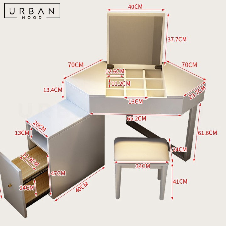 MARWA Modern Corner Vanity Table