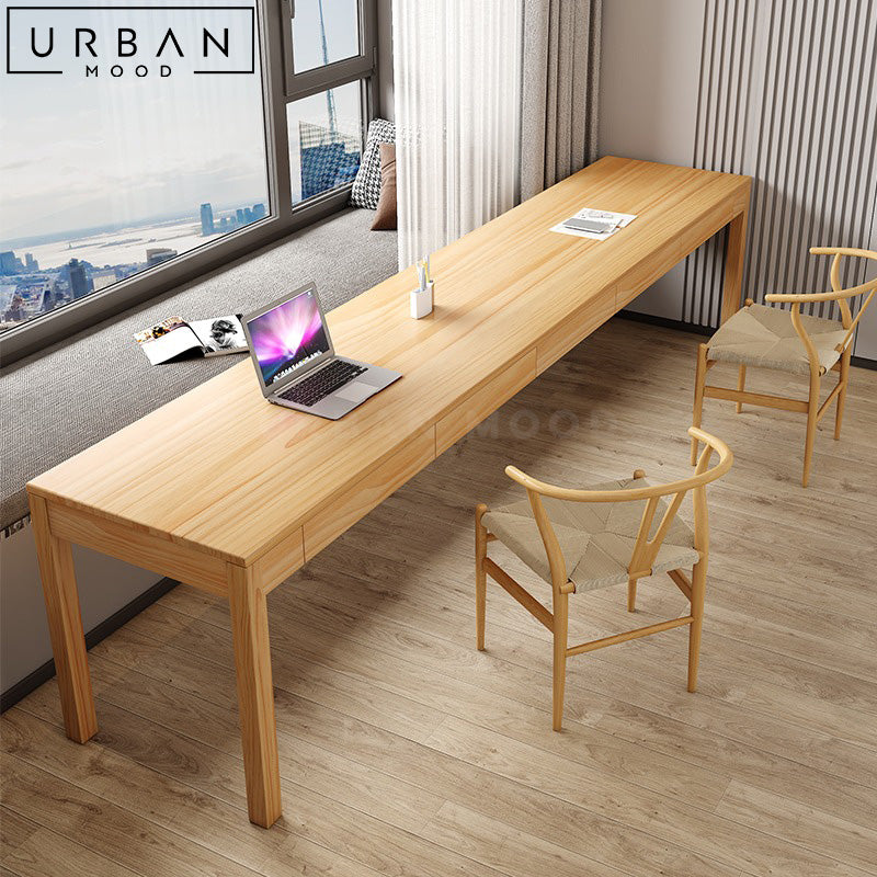 MATE Scandinavian Solid Wood Study Table