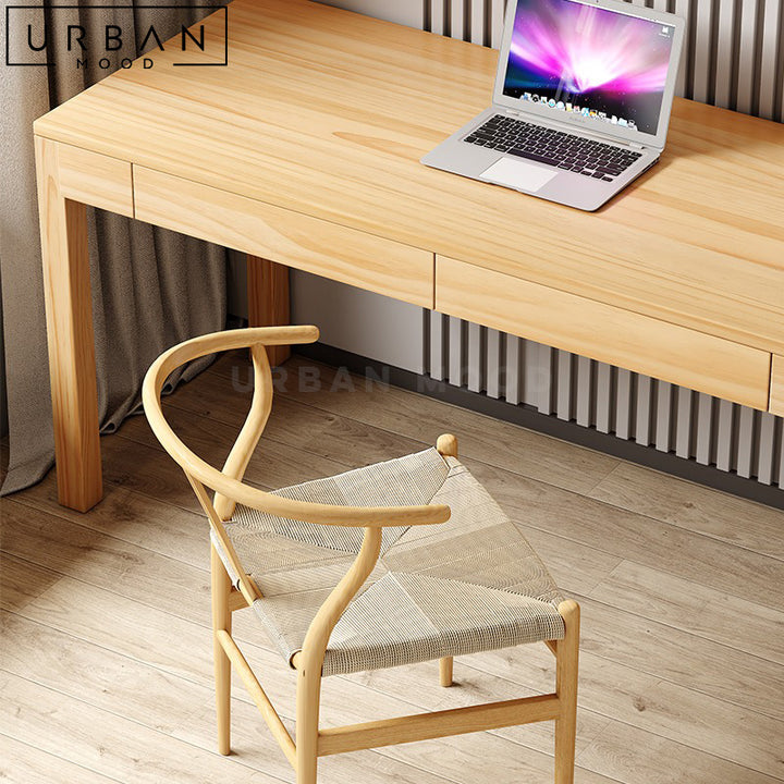 MATE Scandinavian Solid Wood Study Table