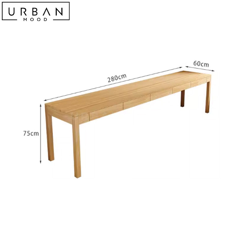 MATE Scandinavian Solid Wood Study Table