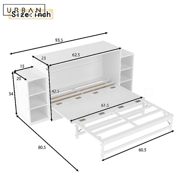 MAXO Modern Murphy Storage Bedframe