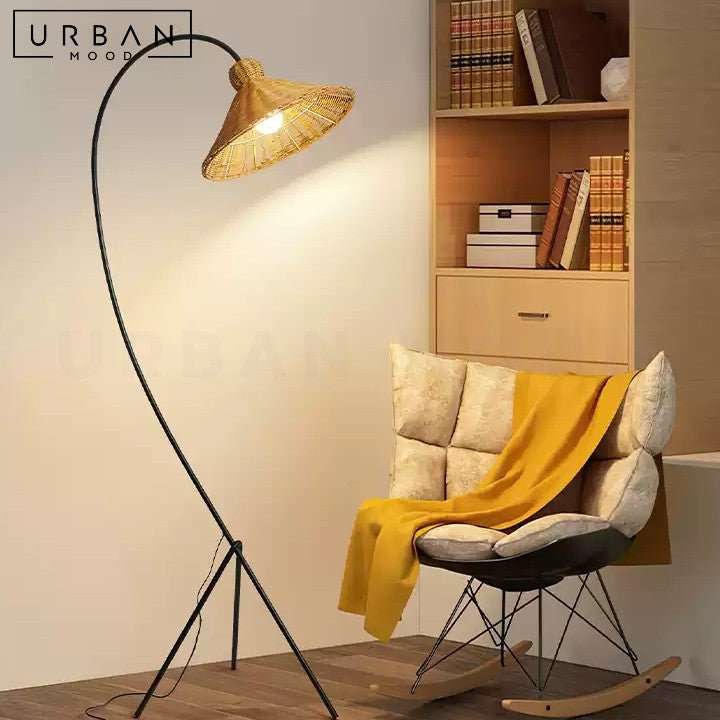 MAYRA Wabi Sabi Rattan Floor Lamp