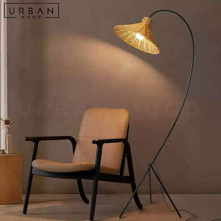 MAYRA Wabi Sabi Rattan Floor Lamp