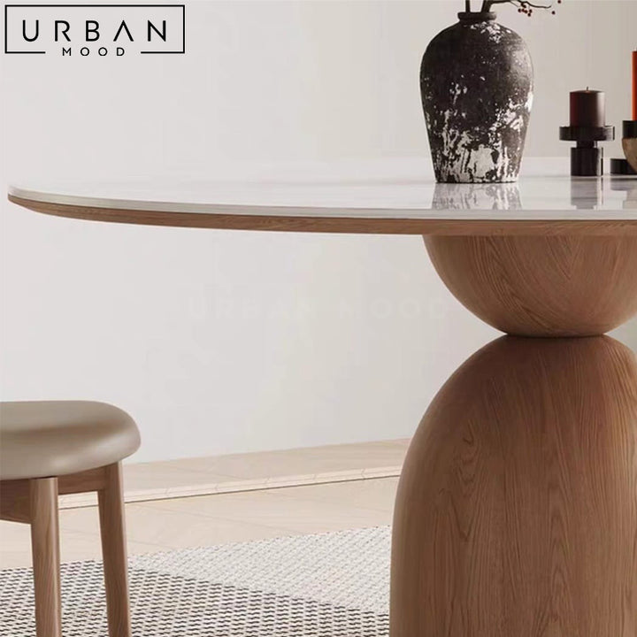 MAYSE Modern Sintered Stone Round Dining Table