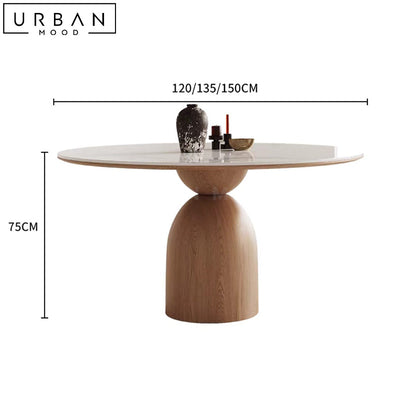 MAYSE Modern Sintered Stone Round Dining Table