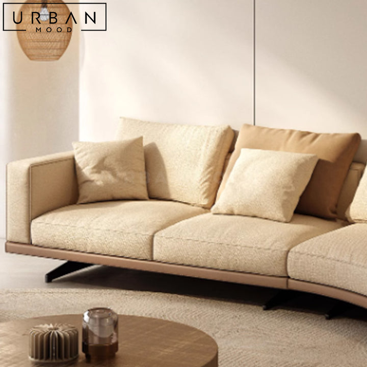 MEANG Modern Curved Fabric Sofa