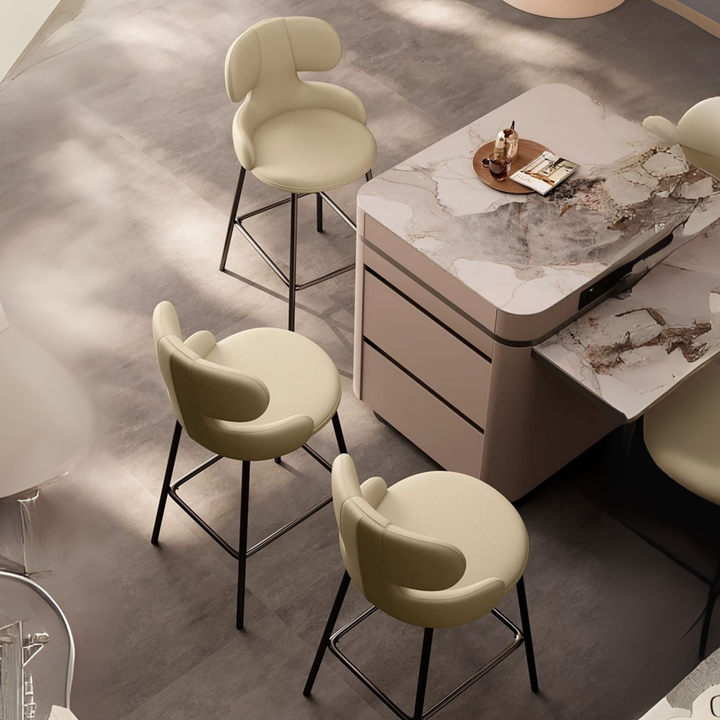MEDO Modern Leather Bar Stool - Urban Mood Singapore