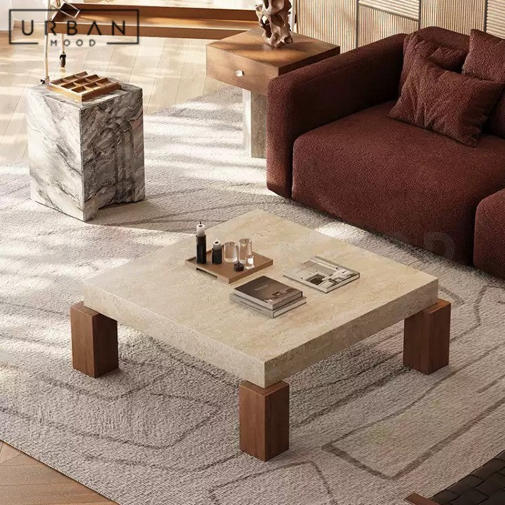 MEER Modern Travertine Coffee Table