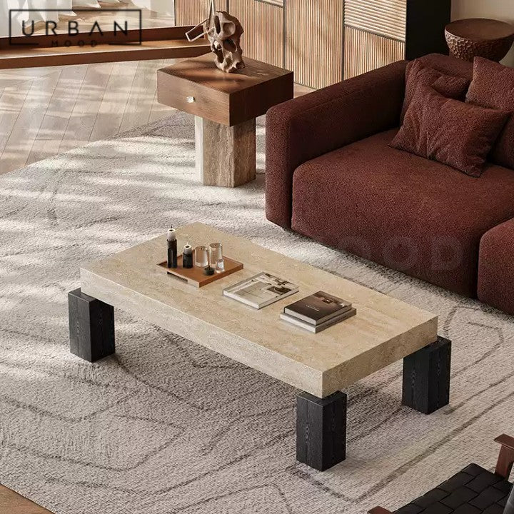 MEER Modern Travertine Coffee Table