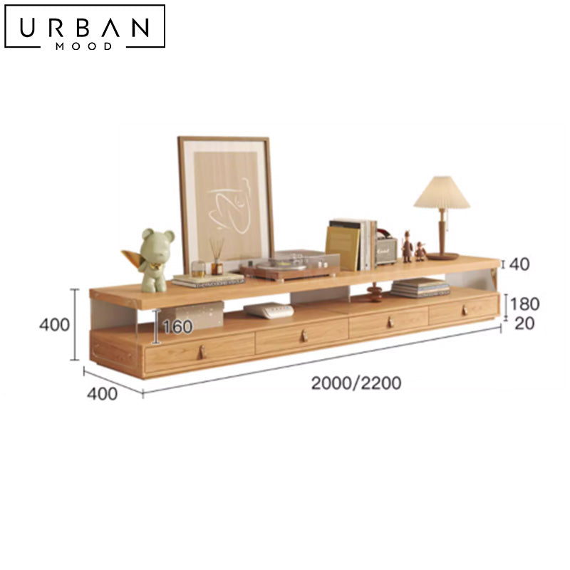 MELIS Japandi Solid Wood TV Console