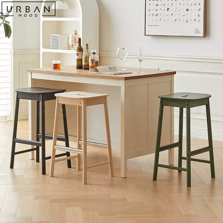 MELLO Modern Solid Wood Bar Stool