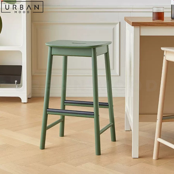 MELLO Modern Solid Wood Bar Stool