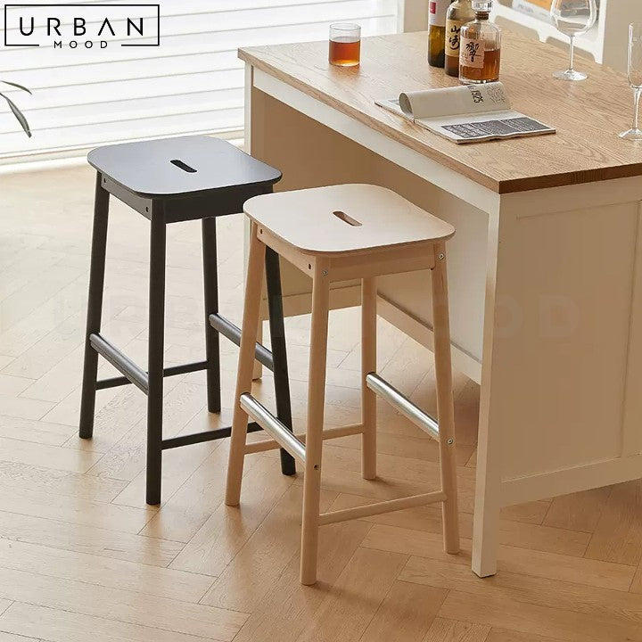 MELLO Modern Solid Wood Bar Stool