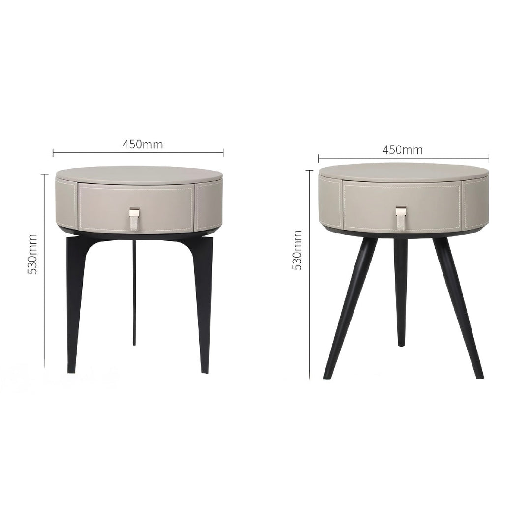 MELVIK Minimalist Round Storage Bedside Table - Urban Mood Singapore