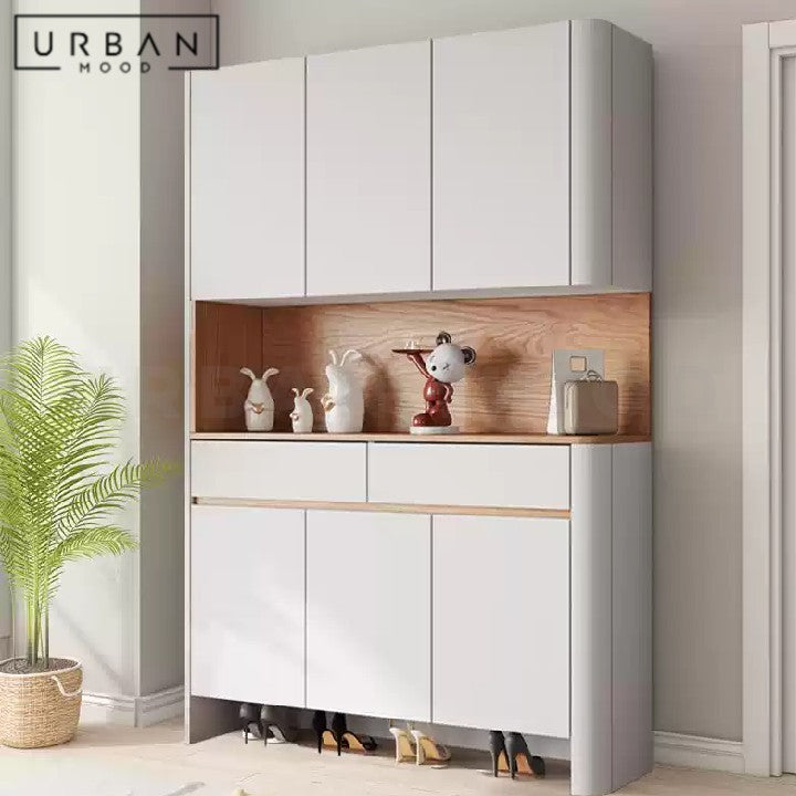 MENDOZA Japandi Full Height Shoe Cabinet