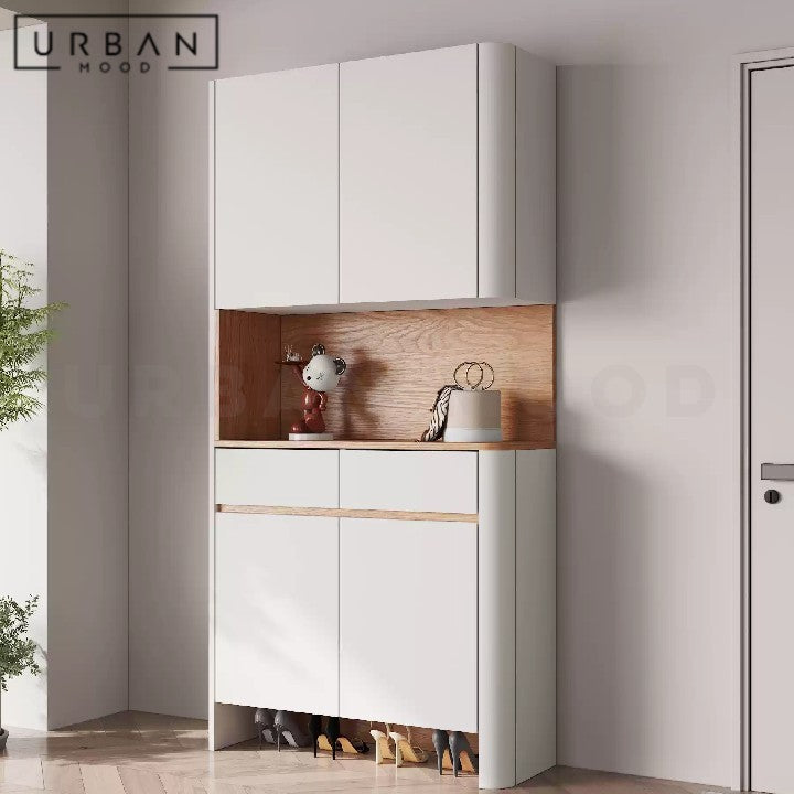 MENDOZA Japandi Full Height Shoe Cabinet