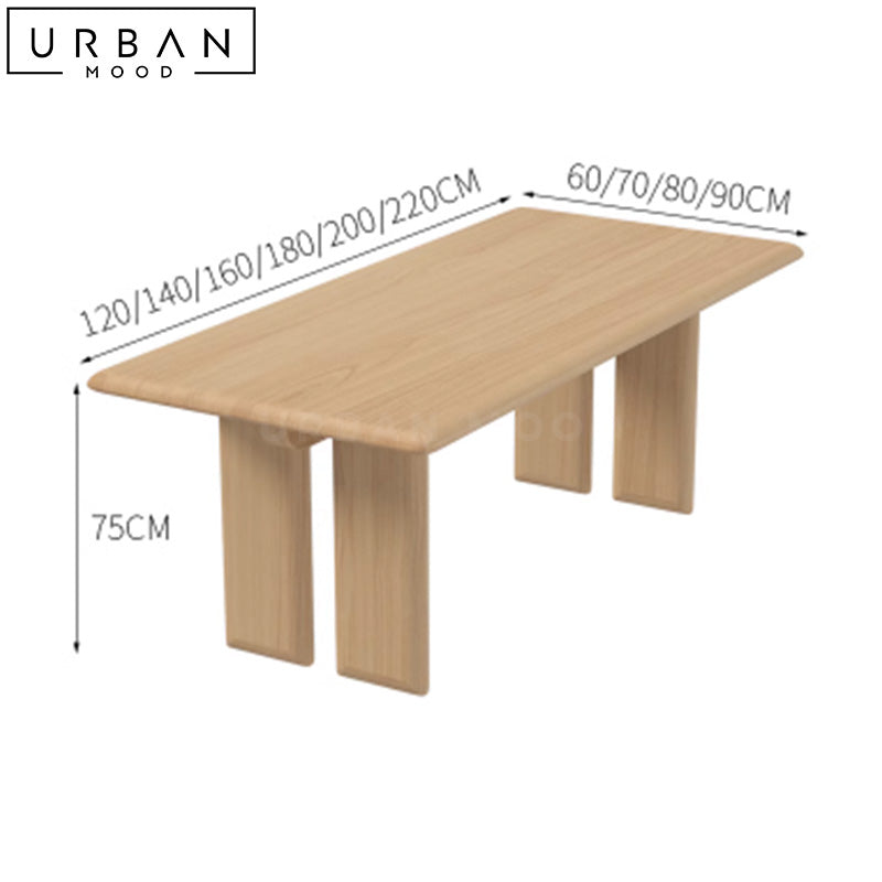 MESCAL Japandi Solid Wood Dining Table