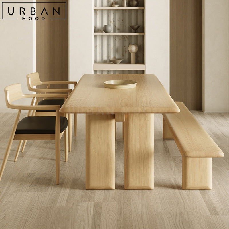 MESCAL Japandi Solid Wood Dining Table