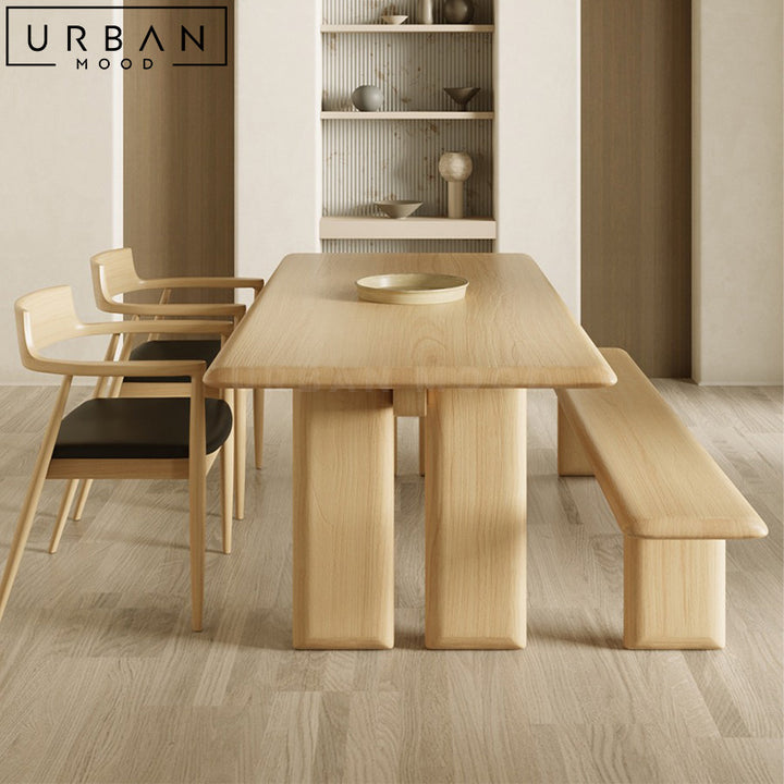 MESCAL Japandi Solid Wood Dining Table