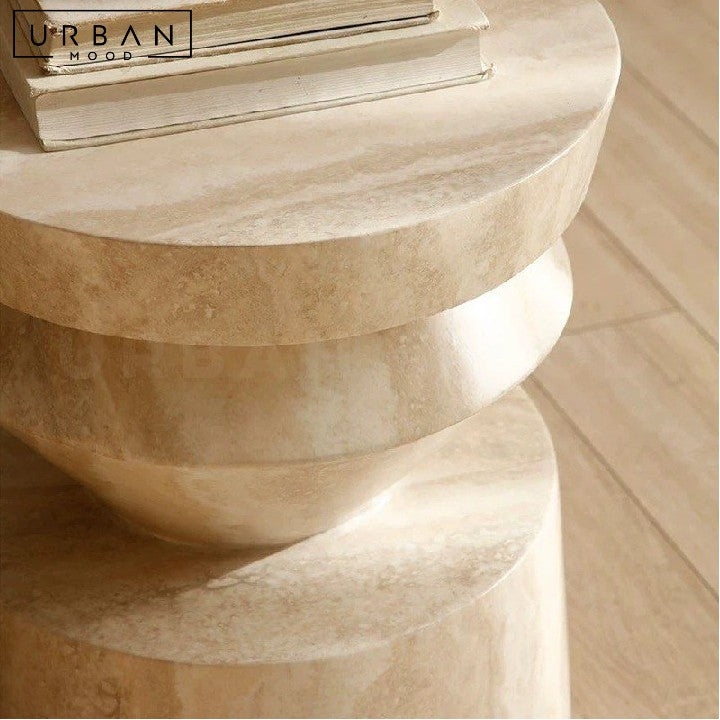 METTE Wabi Sabi Travertine Side Table