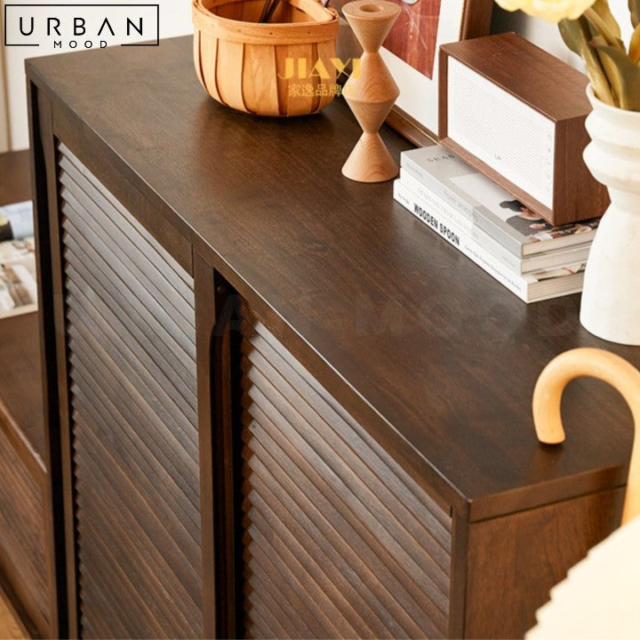 MEULEN Rustic Solid Wood Shoe Cabinet