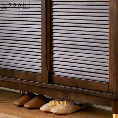 MEULEN Rustic Solid Wood Shoe Cabinet