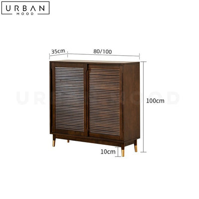 MEULEN Rustic Solid Wood Shoe Cabinet