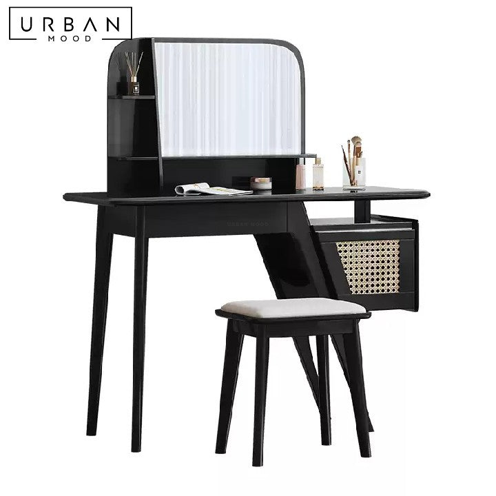 MEUNIER Japandi Rattan Vanity Table