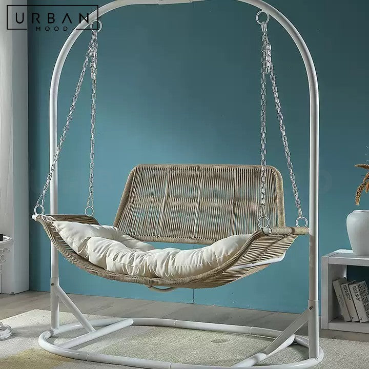 MICAELA Farmhouse Rattan Swing Chair