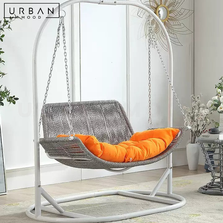 MICAELA Farmhouse Rattan Swing Chair