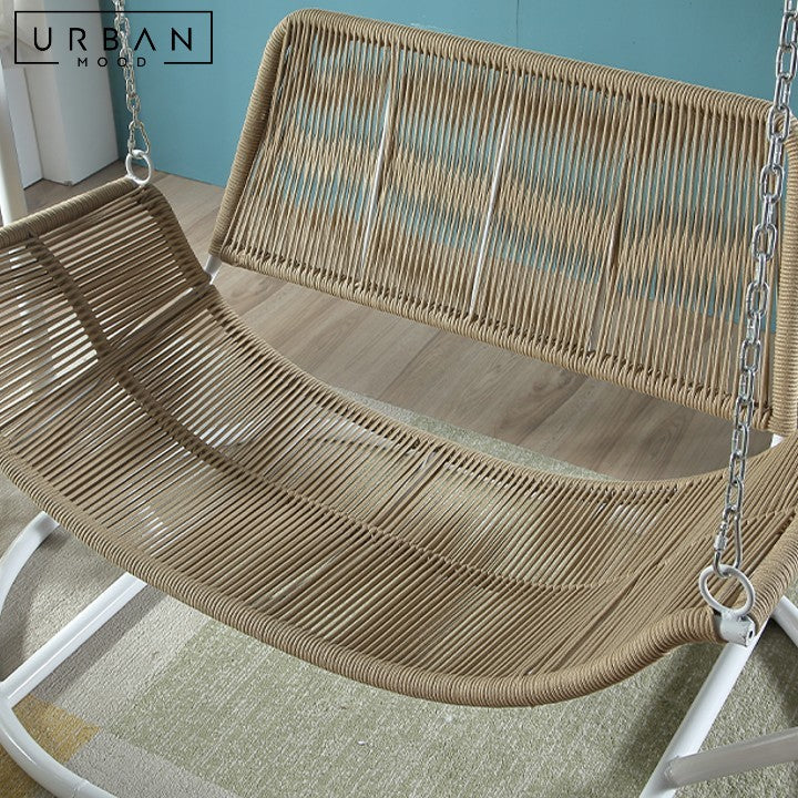 MICAELA Farmhouse Rattan Swing Chair