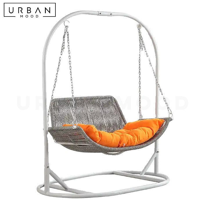 MICAELA Farmhouse Rattan Swing Chair