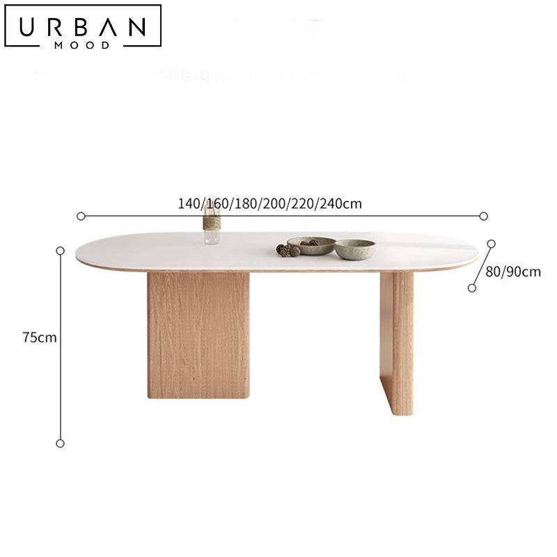 MICHEL Japandi Sintered Stone Dining Table