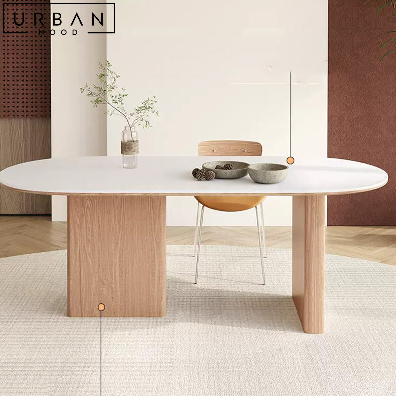 MICHEL Japandi Sintered Stone Dining Table