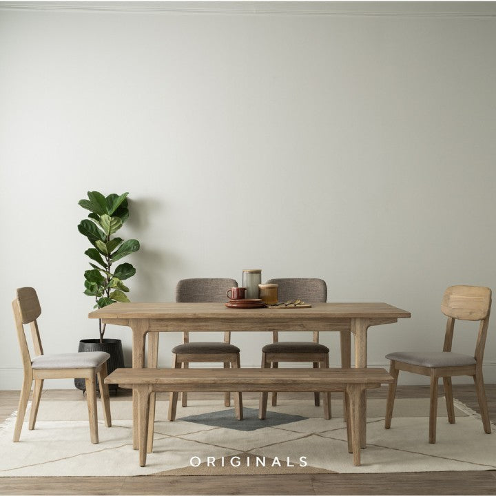 MIKLOS Farmhouse Solid Wood Dining Table