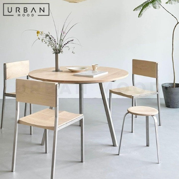 MINEA Modern Solid Wood Round Dining Table