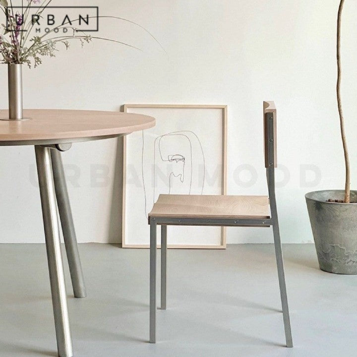 MINEA Modern Solid Wood Round Dining Table